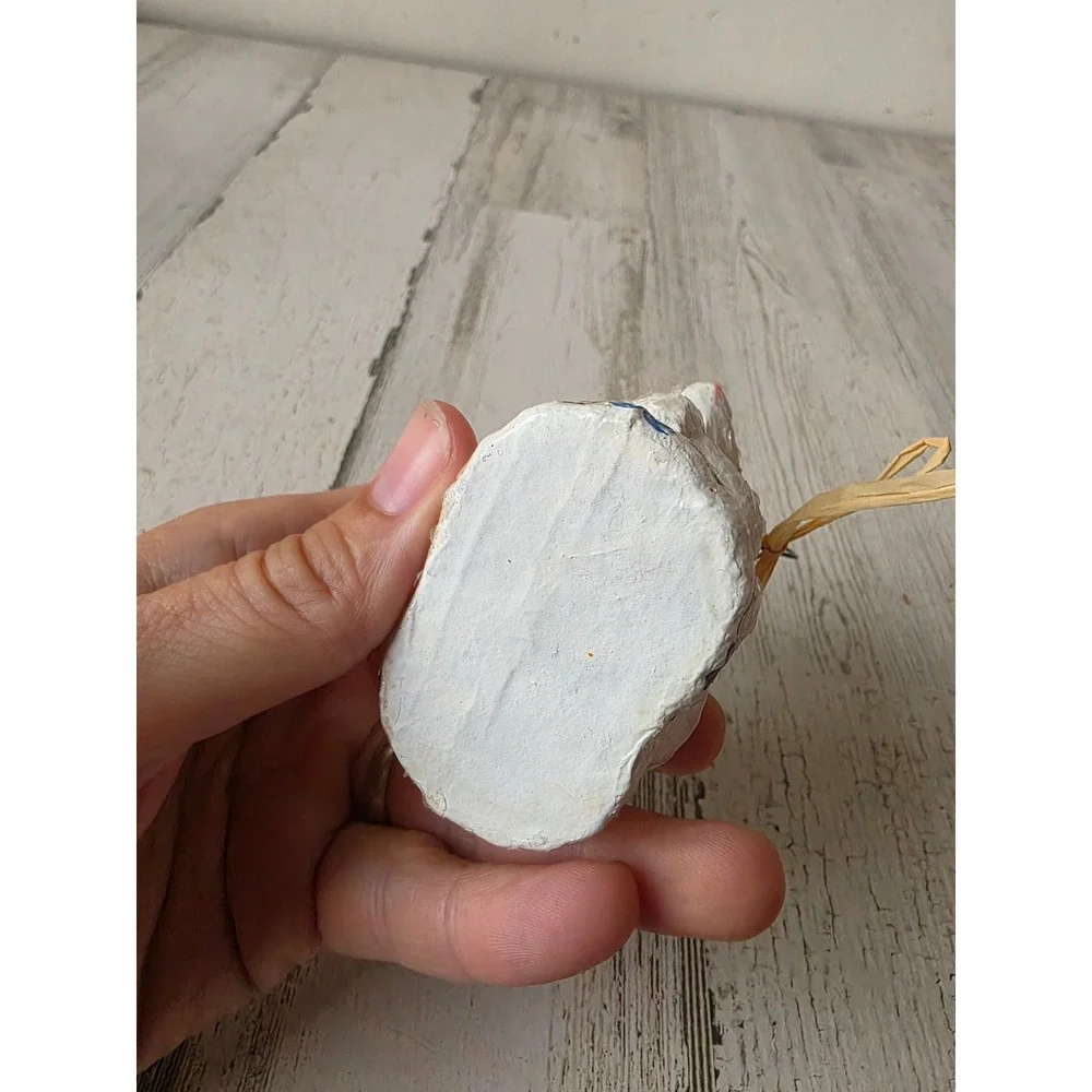 Vintage paper mache bunny rabbit Easter basket mini paper decor spring